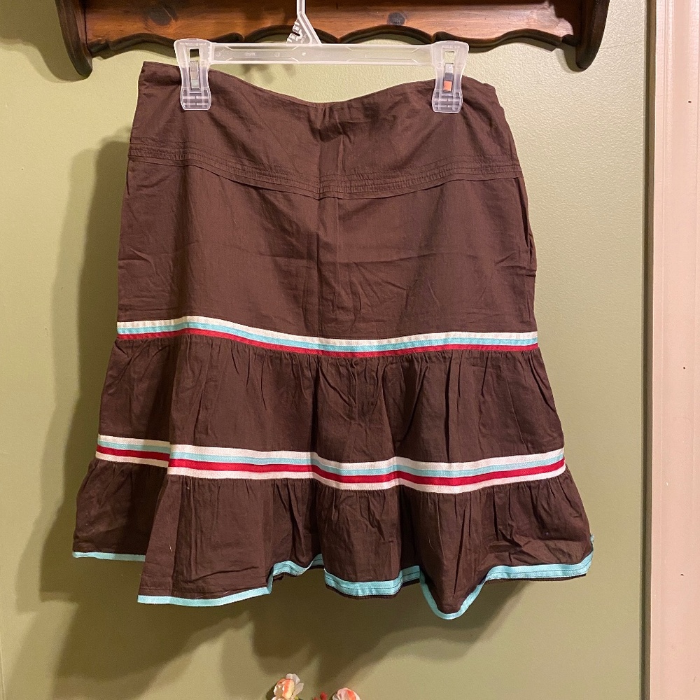 American Eagle Outfitters Tiers Ruffles Ribbons Cotton Skirt Size 6